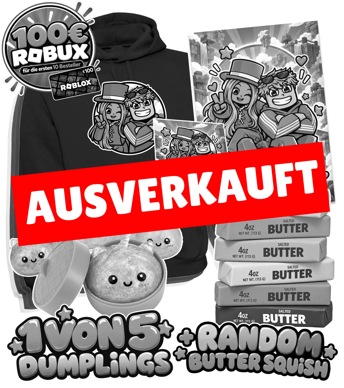 LumeXx x Sammy Chan - Hoodie + Butter Squishy + Dumpling + Poster + Autogrammkarte