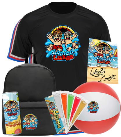 LumeXx x LukasBS - Sommer Bundle - T-Shirt + Rucksack + Drink +  Wasserball + Wassereis + Autogrammkarte