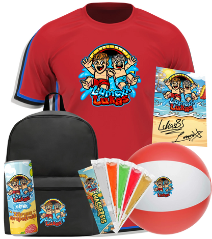 LumeXx x LukasBS - Sommer Bundle - T-Shirt + Rucksack + Drink +  Wasserball + Wassereis + Autogrammkarte