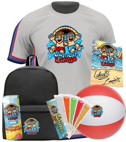 LumeXx x LukasBS - Sommer Bundle - T-Shirt + Rucksack + Drink +  Wasserball + Wassereis + Autogrammkarte