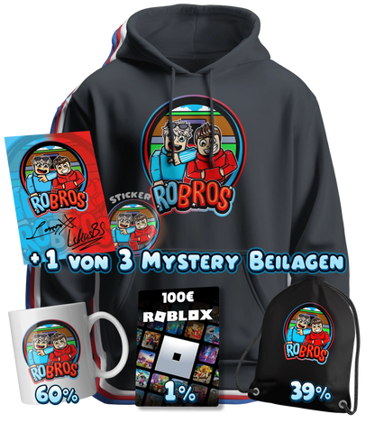 RoBros (LumeXx x LukasBS) - Bundle - Hoodie + Autogrammkarte + Sticker+ 1 von 3 Mystery Beilagen