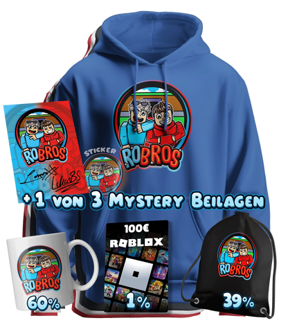 RoBros (LumeXx x LukasBS) - Bundle - Hoodie + Autogrammkarte + Sticker+ 1 von 3 Mystery Beilagen