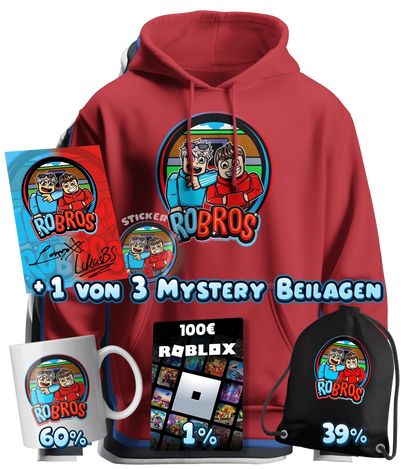 RoBros (LumeXx x LukasBS) - Bundle - Hoodie + Autogrammkarte + Sticker+ 1 von 3 Mystery Beilagen