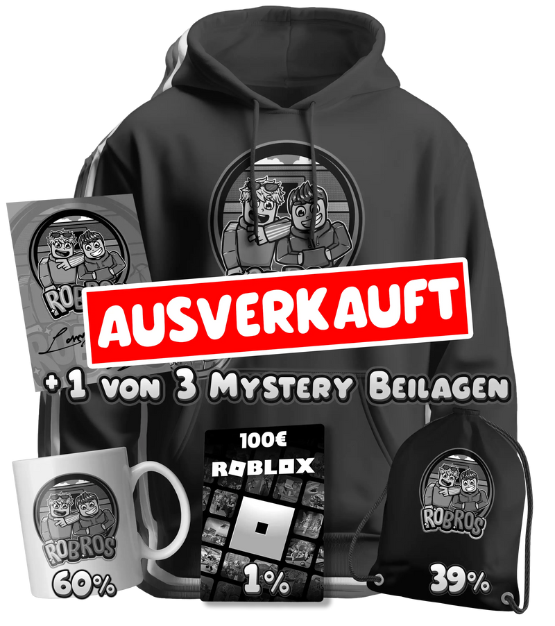 RoBros (LumeXx x LukasBS) - Bundle - Hoodie + Autogrammkarte + Sticker+ 1 von 3 Mystery Beilagen