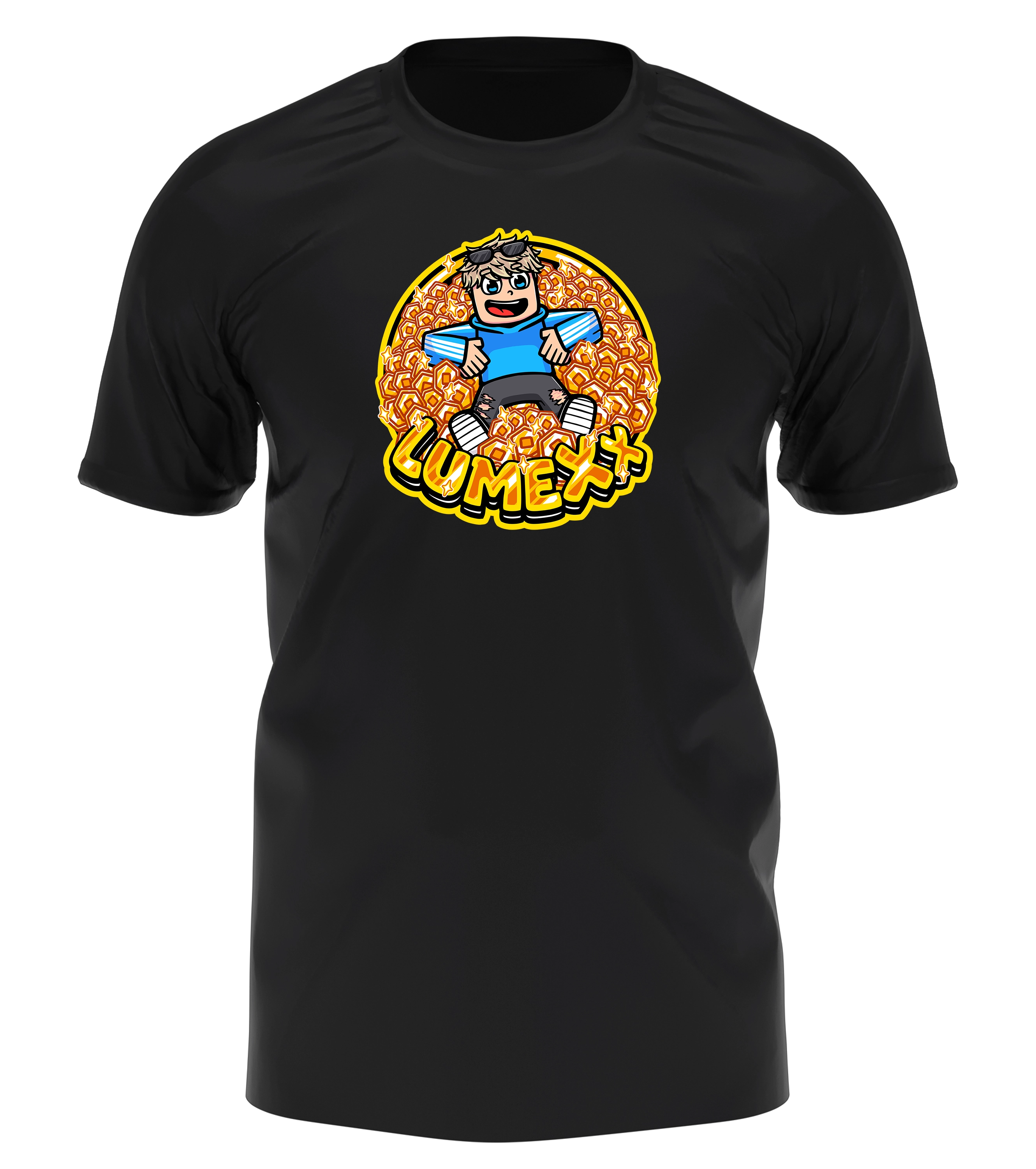 LumeXx - Robux Bundle - T-Shirt + Geldbörse + Sticker + Sparschwein +  Autogrammkarte